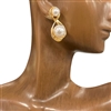 AE10814  TWISTED WITH PEARL EARRINGS