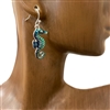 AE2569  SMALL  BLUE SEAHORSE  EARRINGS