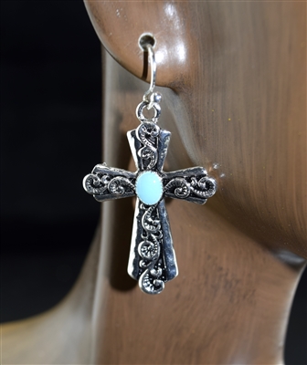 AE2717 SILVER CROSS EARRINGS