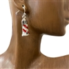 AE3165  BLUE RED LIGHTHOUSE EARRINGS