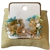 AE3570 FLOWER CLUSTER EXTRA SMALL GOLD HOOP EARRINGS