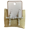 AE3604 SILVER PEARL CROSS EARRING