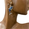 AE3692 ROYAL BLUE DOLPHIN EARRINGS