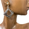 AE3727  ANTIQUE SILVER TRIANGLE  EARRINGS