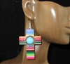 AE3930 CENTERED TQS STONE ZARAPE PATTERN CROSS EARRINGS