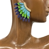 AE40103BL  BLUE MULTI WINGS  EARRINGS