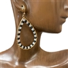 AE4068  CRYSTAL & WOODEN TEARDROP EARRINGS