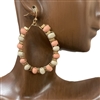 AE4071 TWO TONE WOODEN TEARDROP EARRINGS