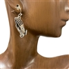 AE4119 SILVER PRAYING HEADS EARRINGS