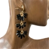 AE4221 CRYSTAL TASSEL FLORAL EARRINGS