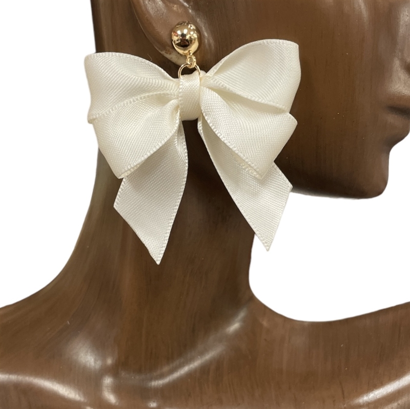 AE4312 FABRIC BOW EARRINGS