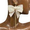 AE4626 LARGE BOW FABRIC EARRINGS