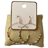 AE4758X  GOLD MULTI COLOR BEADED ROUND EARRINGS