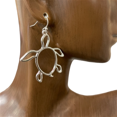 AE5034 SILVER TURTLE EARRINGS