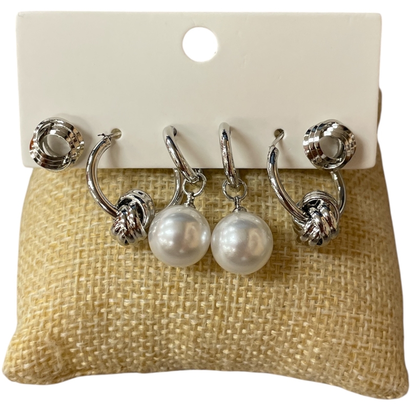 AE5109  SILVER  3PCS SET  EARRINGS