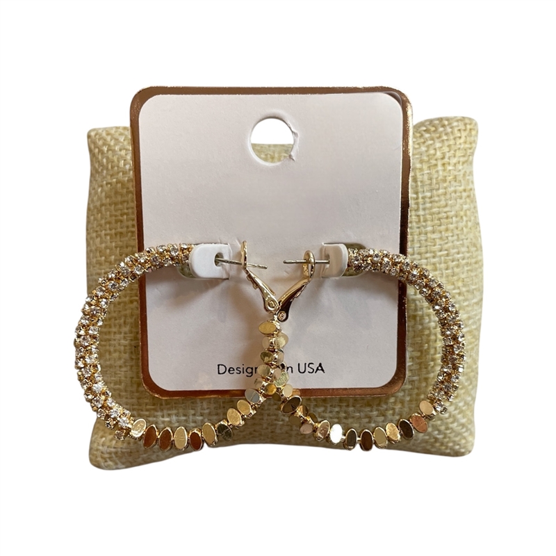 AE5130 GOLD CUBIC ZIRCONIA SMALL HOOP EARRINGS