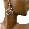 AE5323  SILVER ANTIQUE TURTLE EARRINGS