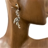 AE5326  ANTIQUE SMALL SILVER FLAMINGO EARRINGS