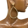 AE5336 METALLIC GREEN GOLD EARRINGS