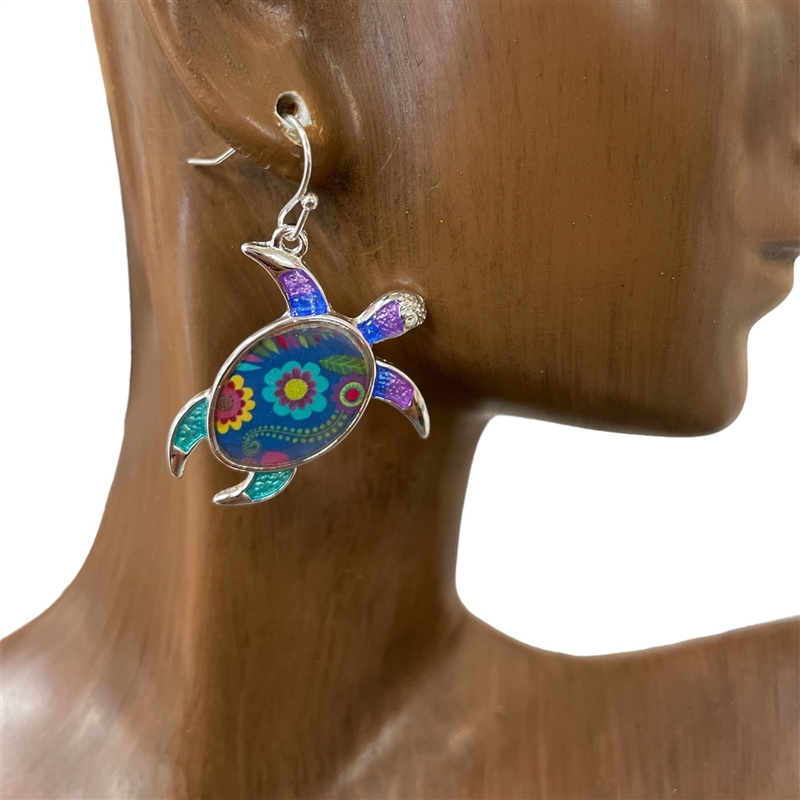 AE5339 MULTI COLOR TURTLE EARRINGS