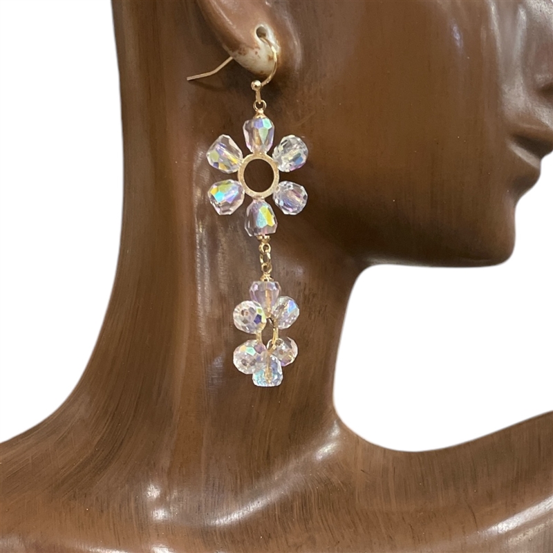 AE5365 CRYSTAL FLOWER EARRINGS