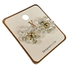 AE5373 CRYSTAL BEADED FLOWER STUD EARRINGS