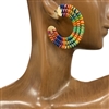 AE5501 MULTI COLOR THREADED GOLD HOOP