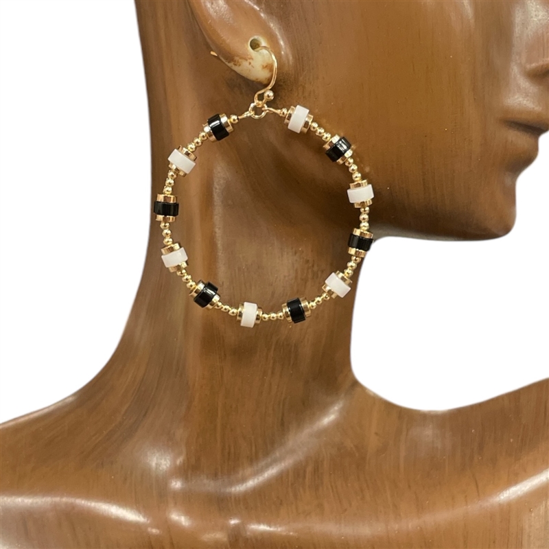 AE5564 BEADED CIRCLE EARRINGS