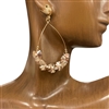 AE5583 METALLIC CRYSTAL BEADED TEARDROP EARRINGS