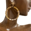 AE5586 CRYSTAL & PEARL BEADED HOOP EARRINGS