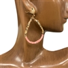 AE5746 SQUARE BEADED TEARDROP HOOP EARRINGS