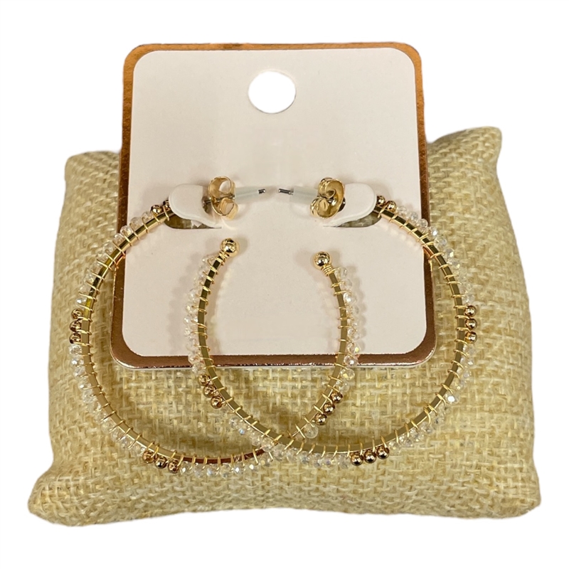 AE5758 CRYSTAL OPEN HOOP EARRINGS