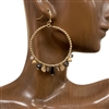 AE5794 CRYSTAL HEART BEADED OPEN CIRCLE EARRINGS