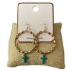 AE5826 COLOR CROSS BEADED HOOP EARRINGS