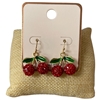 AE5962 RHINESTONE CHERRY EARRINGS