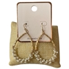 AE5977 HAMMERED PEARL BEADED TEARDROP EARRINGS