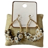 AE5980 FLOWER & PEARL TEARDROP EARRINGS