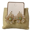 AE6001 LIGHT MULTI CRYSTAL BEADED FLOWER EARRINGS