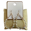 AE6043 CRYSTAL & PEARL BEADED TEARDROP EARRINGS