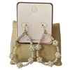 AE6152 FLOWER PEARL BEADED TEARDROP EARRINGS