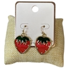 AE6184 ACRYLIC STRAWBERRY GOLD POST EARRINGS