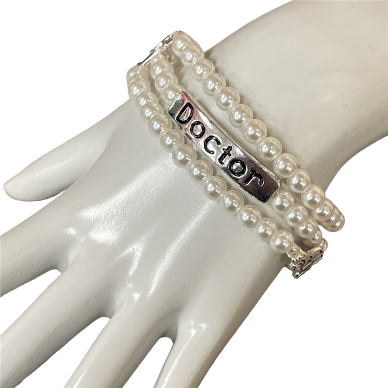 AIP04 ANTIQUE INSPIRATIONAL DOCTOR PEARL BRACELET