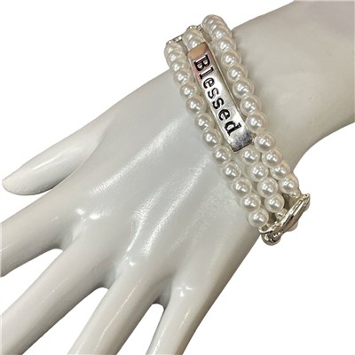 AIP07 ANTIQUE INSPIRATIONAL BLESSED PEARL BRACELET