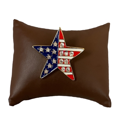 AJBR0018  SMALL GOLD STAR AMERICAN FLAG BROOCH