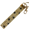 AK40000G  STAR GOLD & BLACK WRISTLET KEYCHAIN