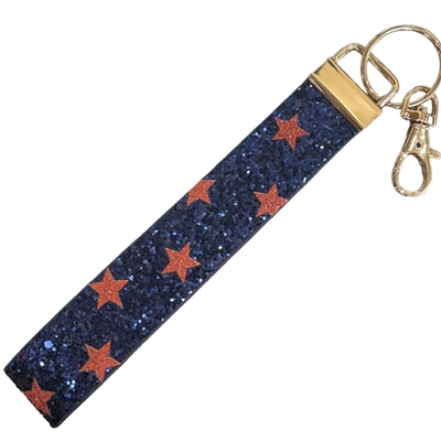 AK40000NO STAR NAVY BLUE & ORANGE WRISTLET KEYCHAIN