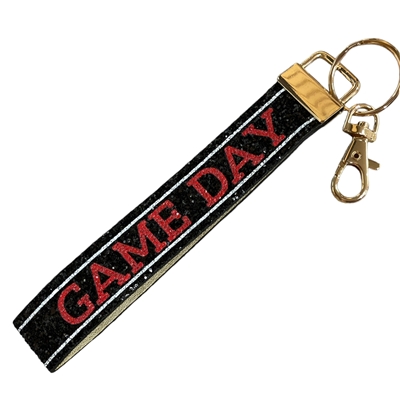 AK40001BR GAME DAY BLACK & RED WRISTLET KEYCHAIN