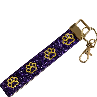 AK4002PY PAW PURPLE & YELLOW  WRISTLET KEYCHAIN