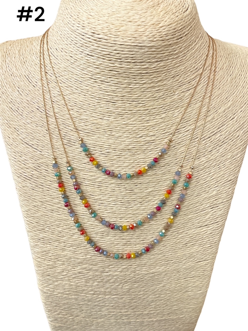 AN1301B MULTI LAYERED CRYSTAL NECKLACE