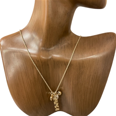 AN2679 MAMA PEARL CHARMS THIN SHORT NECKLACE